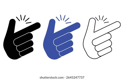 Finger snap icon vector. Silhouette of snap finger gesture symbol. Flicking fingers vector symbol  design. Vector illustration.