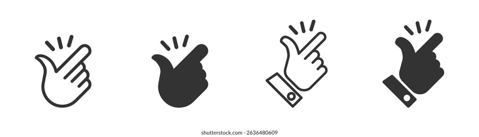 Finger snap vector icons set. Easy vector signs