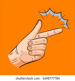 Finger snapping gesture icon. Hand snap fingers like easy concept. Arm make magic click. Modern flat cartoon style drawing. Creative sign for print design and web. Vector illustration
