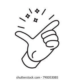 finger snapping hand gesture vector icon