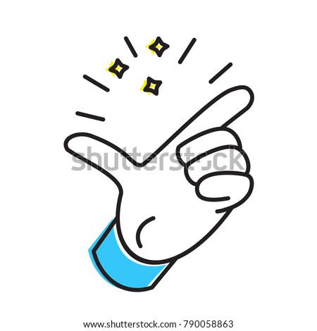 finger snapping hand gesture vector icon