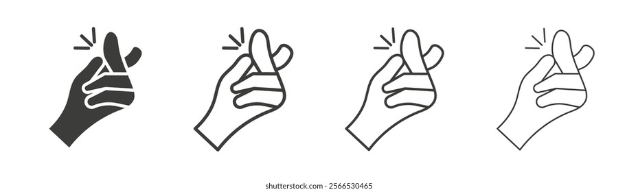 Finger snapping icon collection for website design, app, UI design.
