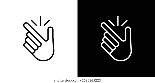 Finger snapping icon concept stroke on white background