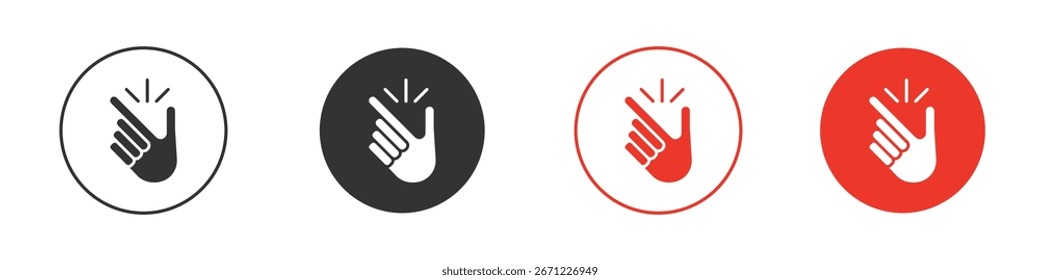 Finger snapping icon for logo, vector sign symbol for design