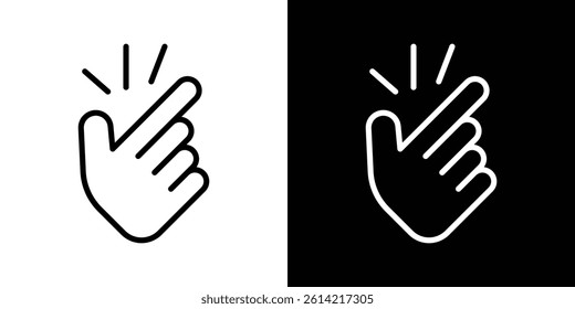 Finger snapping icon outline collection for web design