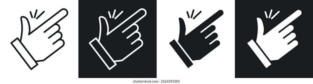 Finger snapping icon pack for app and website ui designs.
