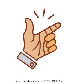 finger snapping icon in trendy flat style 