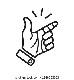 finger snapping icon in trendy flat style 