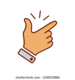 finger snapping icon in trendy flat style, finger gesture