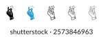 Finger snapping icons in filled and 3 stroke weights