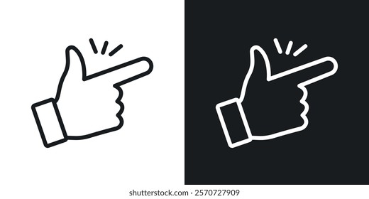 Finger snapping icons set vectors on white background.