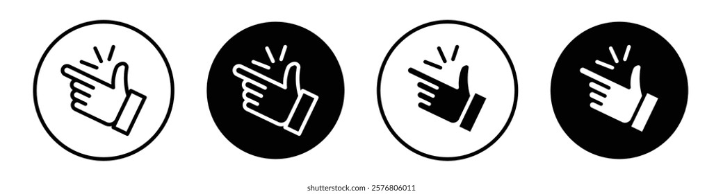 Finger snapping icons vector pack for web designs