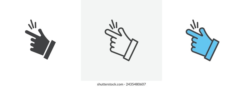 Finger Snapping Isolated Line Icon Style Design. Simple Vector Illustration