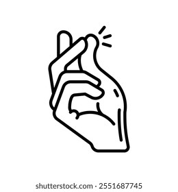 Finger Snapping Outline Icon, Vector illustration
