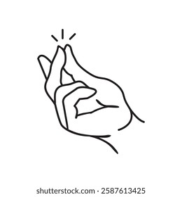Finger Snapping Symbol, vector linear illustration for web and app..eps