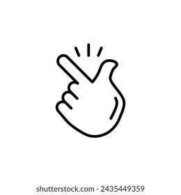 Finger Snapping Vector Line Icon illustration.