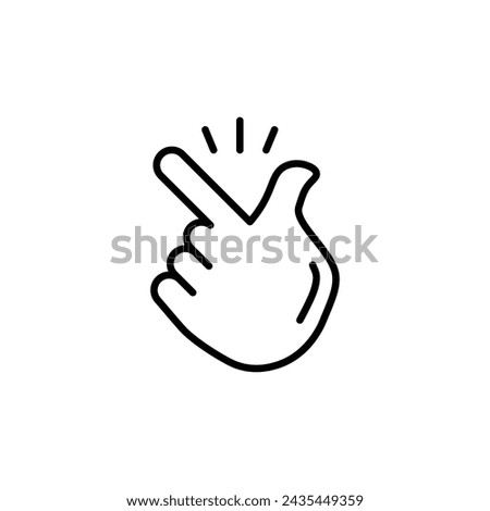 Finger Snapping Vector Line Icon illustration.