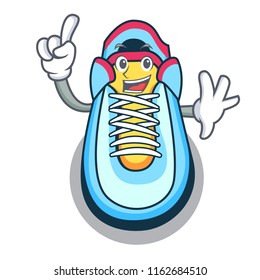 Finger sneaker mascot cartoon style