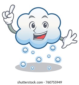 Finger snow cloud character cartoon vector illustration