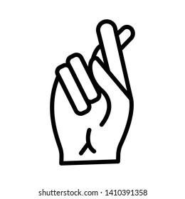 Finger Spelling the Alphabet in American Sign Language (ASL). The Letter R - vector