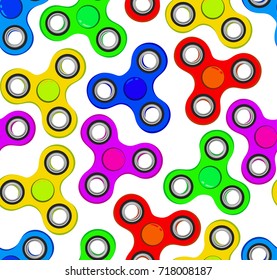 Finger spinner. Seamless Pattern. Vector, flat illusstration.