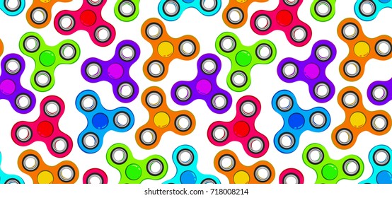 Finger spinner. Seamless Pattern. Vector, flat illusstration.