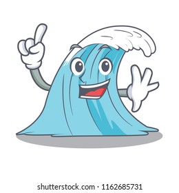 Finger splash surf wave cartoon