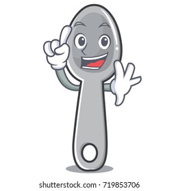 Finger spoon character cartoon style