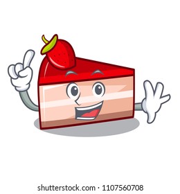 Finger strawberry cake mascot cartoon