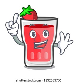 Finger strawberry mojito mascot cartoon