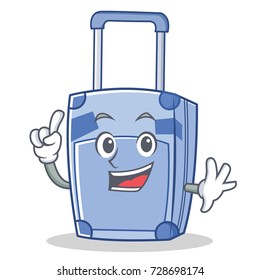Finger suitcase character cartoon style