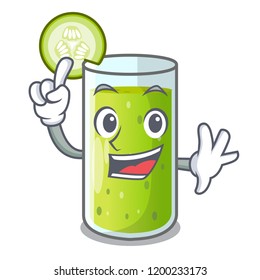 Finger sweet cucumber juice isolated on mascot