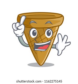 Finger sweet wafer cone isolated on maskot