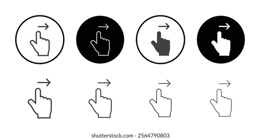 Finger swipe right icon simple vector symbol