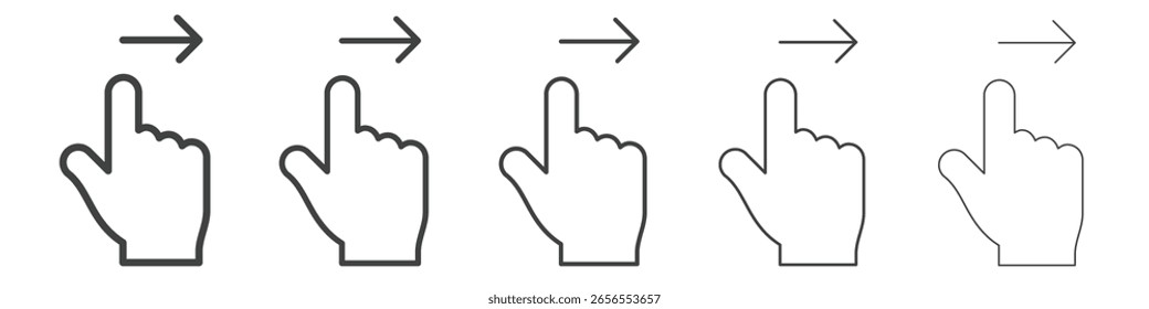 Deslizar el dedo hacia la derecha icono ilustración simple logotipo arte