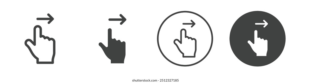 Finger swipe right icon Vector logo outline