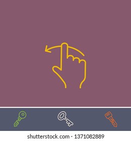 finger swipe vector icon.Outline finger swipe illustration of vector symbol.Bonus broken key graphic concept
