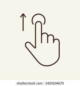 Finger swiping up line icon. Web app, smartphone, hand gesture. Touchscreen concept. Vector illustration can be used for topics like interface, mobile phone, technologies