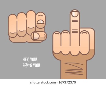the finger symbol, vector illustration.