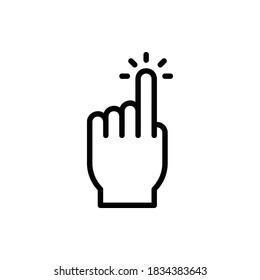 Finger Tab, Finger Click, Gesture Icon Logo Illustration Vector Isolated. Hand Sign and Gesture Icon-Set. Suitable for Web Design, Logo, App, and UI. Editable Stroke and Pixel Perfect. EPS 10.