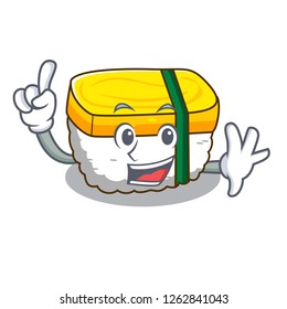 Finger tamago sushi using an egg character