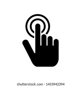 Finger Tap Icon. Gesture Vevtor Illustration As A Simple Vector Sign & Trendy Symbol in Glyph Style for Design and Websites, Presentation or Mobile Apps.