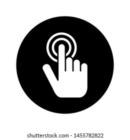Finger Tap Icon. Hand Gesture Vector Illustration As A Simple Vector Sign & Trendy Symbol in Glyph Style for Design and Websites, Presentation or Mobile Apps.