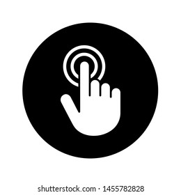 Finger Tap Icon. Hand Gesture Vector Illustration As A Simple Vector Sign & Trendy Symbol in Glyph Style for Design and Websites, Presentation or Mobile Apps.