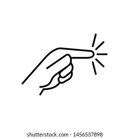 Finger Tap Icon. Hand Gesture Vector Illustration As A Simple Vector Sign & Trendy Symbol in Line Art Style for Design and Websites, Presentation or Mobile Apps.