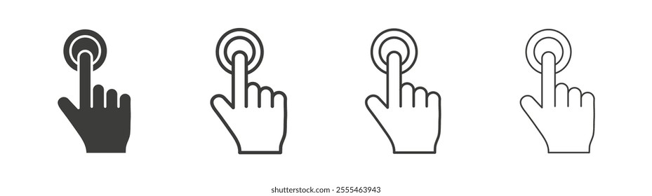 finger tap icon pack. vector illustration