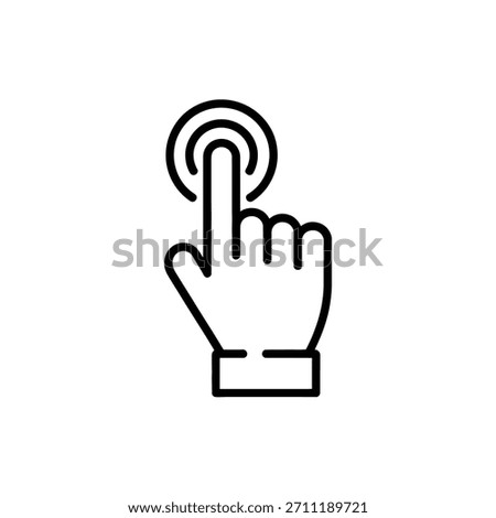 Finger Tap Icon Represents Touchscreen Interaction, Selecting and Activating Digital Interfaces with Human Hand Gestures
