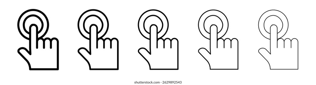 icono de toque con el dedo Símbolo plano de línea delgada simple