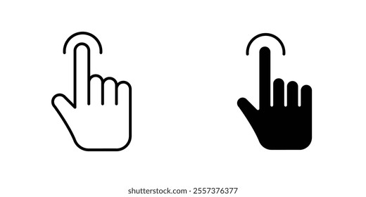 finger tap Icon vector. liner and flat style icons set.