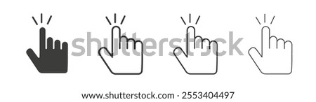 finger tap icons collection. vector set in black color